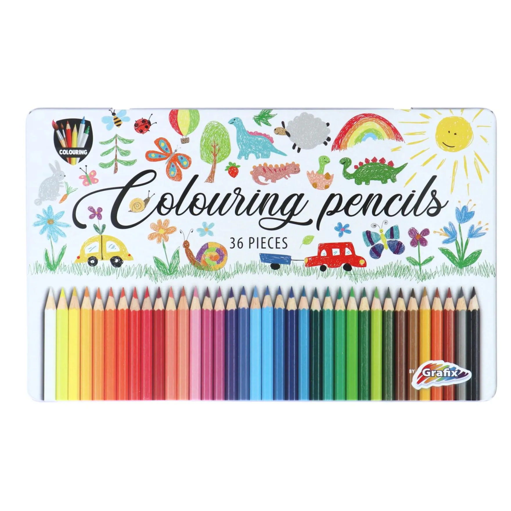 36 Kleurpotloden in blik