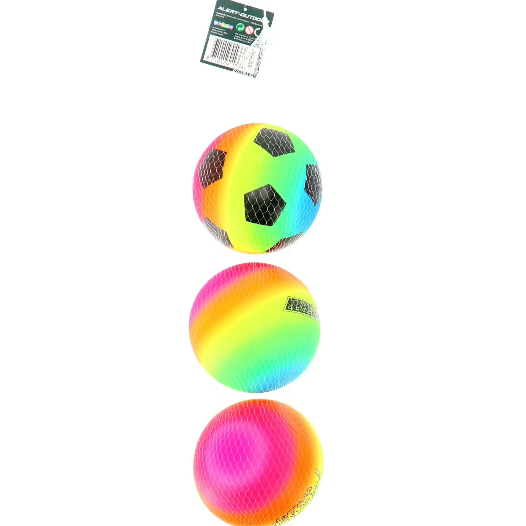 Alert Sport Minivoetbal 15 cm PVC Regenboog (3 Stuks)