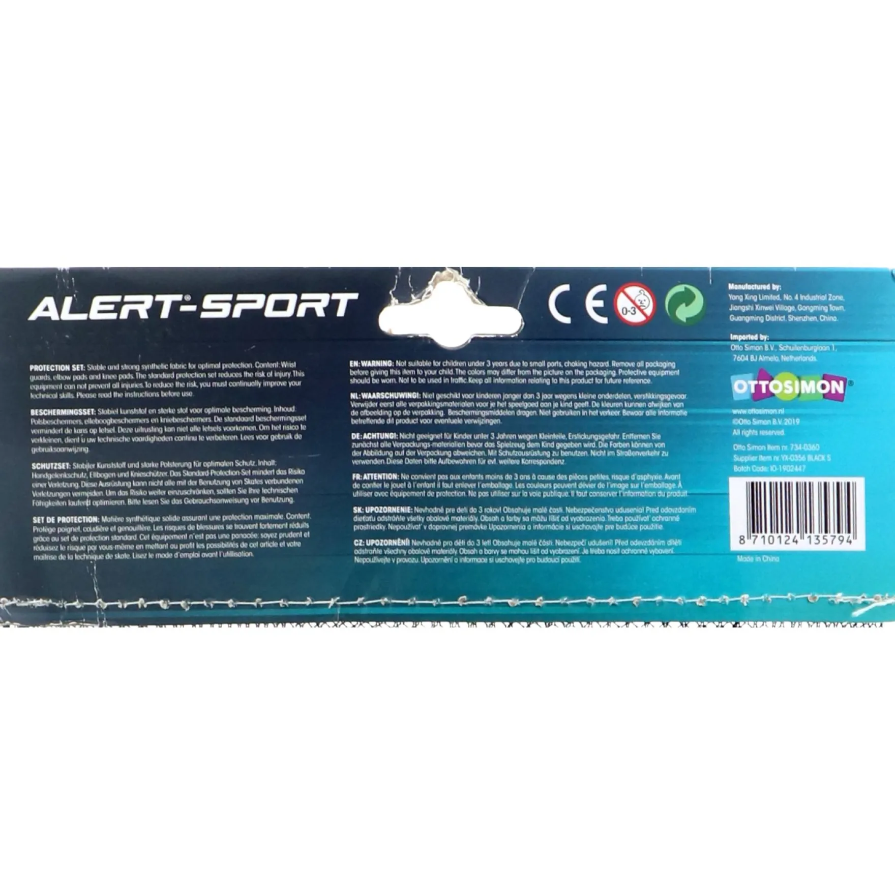 Alert Sport Skate Beschermset Kinderen 3 Delig (Maat S) Zwart