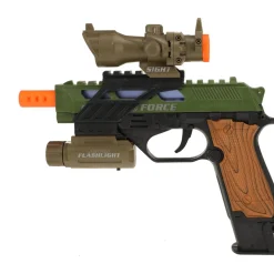 Alfafox Militair pistool met demper en zaklamp en  licht en geluid