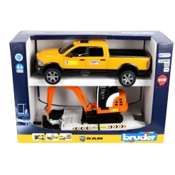 Auto Ram 2500 Power Wagen Rental Service met aanhangwagen en minibagger