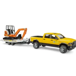 Auto Ram 2500 Power Wagen Rental Service met aanhangwagen en minibagger