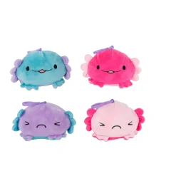 Axolotl pluche omkeer met sleutelhanger 4 assorti  10 cm