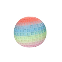 Bal squeeze rainbow ribbel 7 cm 4 assorti