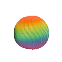 Bal squeeze rainbow ribbel 7 cm 4 assorti