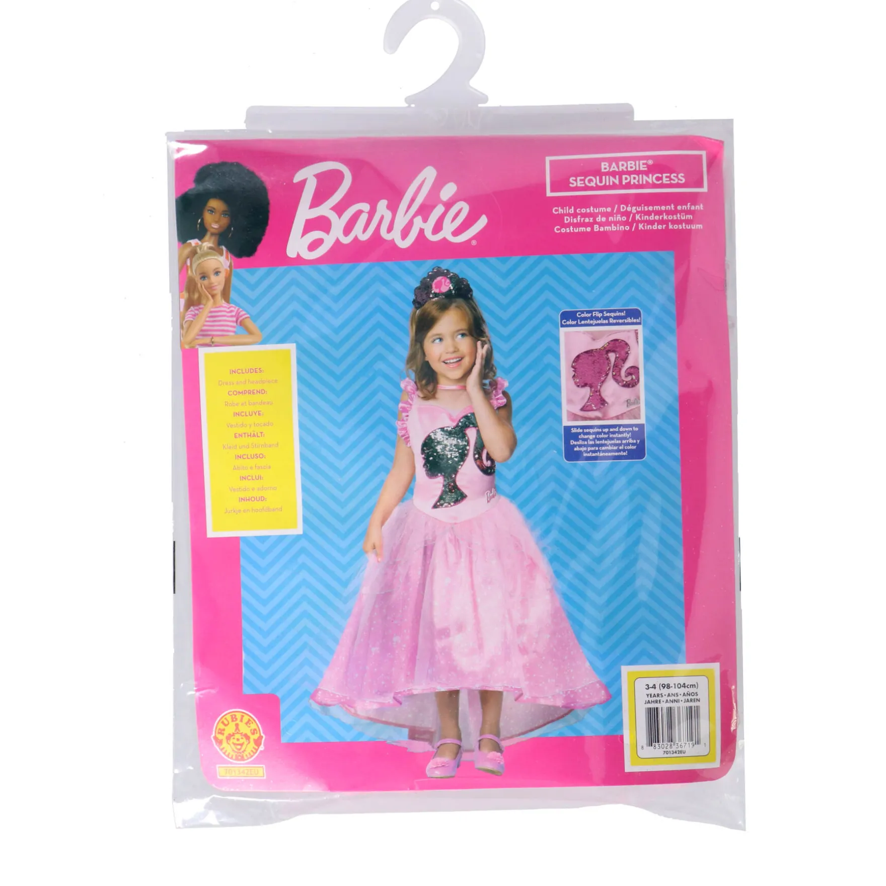 Barbie Princess Verkleedkleding - jurk 3-4 Jaar