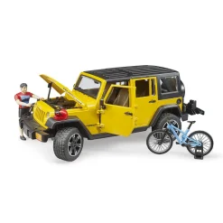 Bruder Auto Jeep Geel Met Mountainbiker