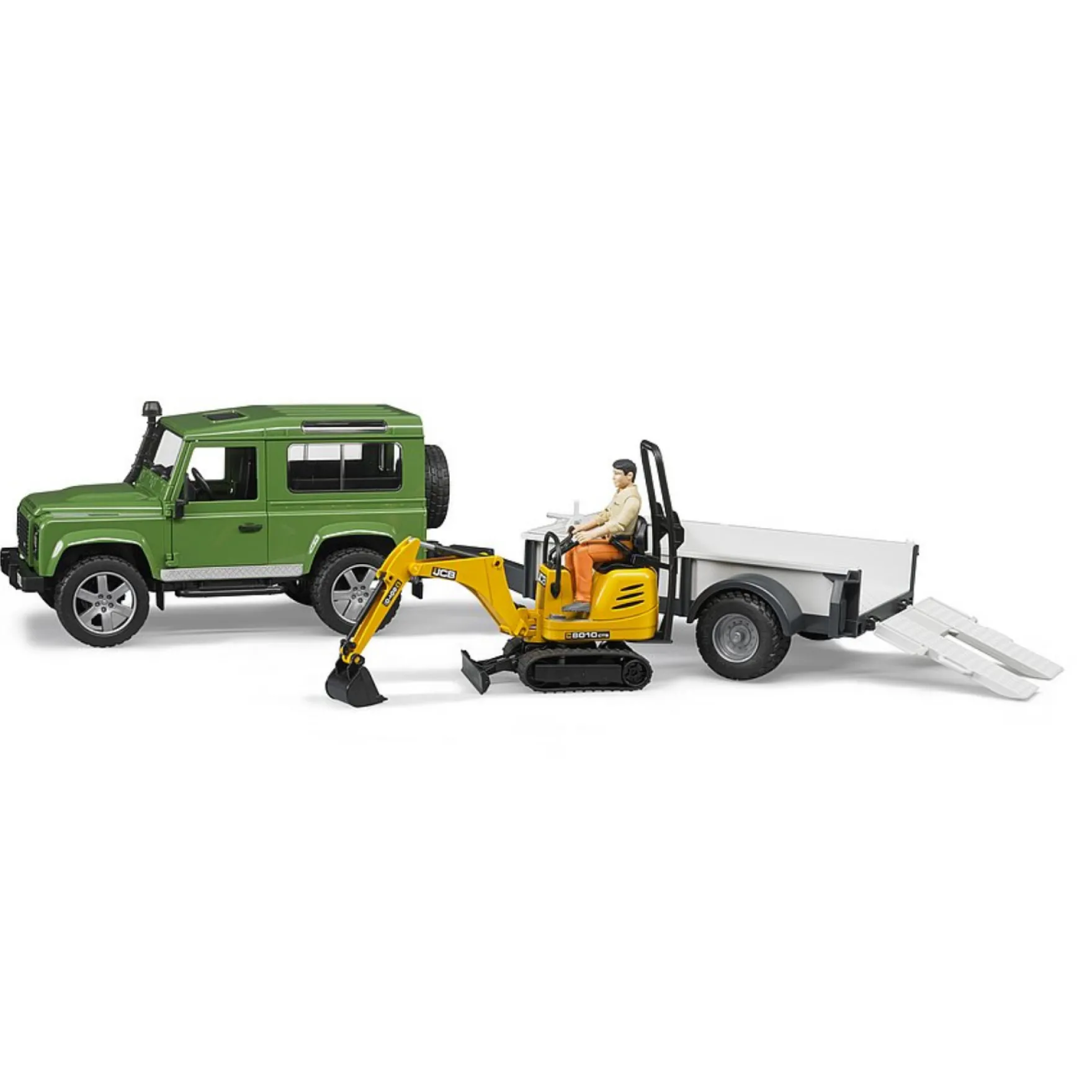 Bruder Auto Landrover Defender Met Micrograafmachine