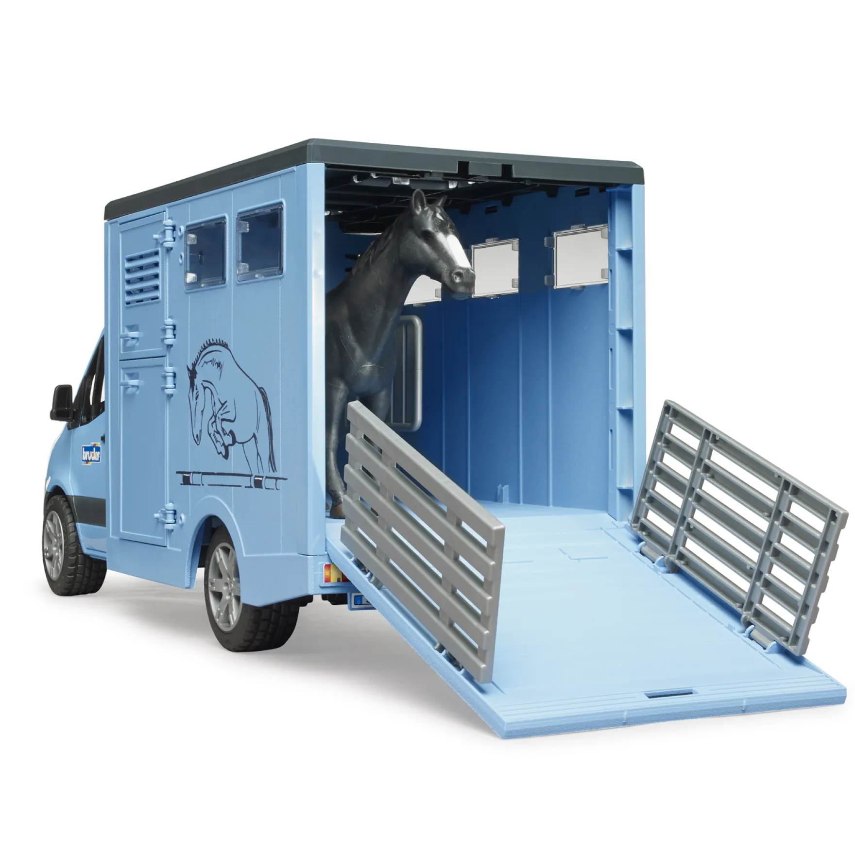 Bruder Diertransporter Mercedes Benz Met 1 Paard
