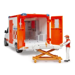 Bruder Mercedes Benz Sprinter Ambulance met Chauffeur + Licht en Geluid