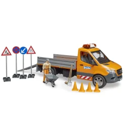 Bruder Mercedes-Benz Sprinter Wegenbouw met Figuur en Accessoires + Licht en Geluid
