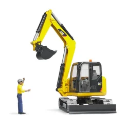 Bruder Minibagger Cat Met Arbeider