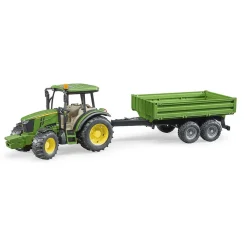Bruder Tractor John Deere 5115M Met Aanhanger