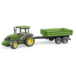 Bruder Tractor John Deere 5115M Met Aanhanger
