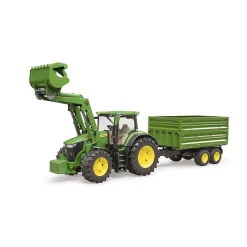 Bruder Tractor John Deere 7R 350 Met Aanhanger