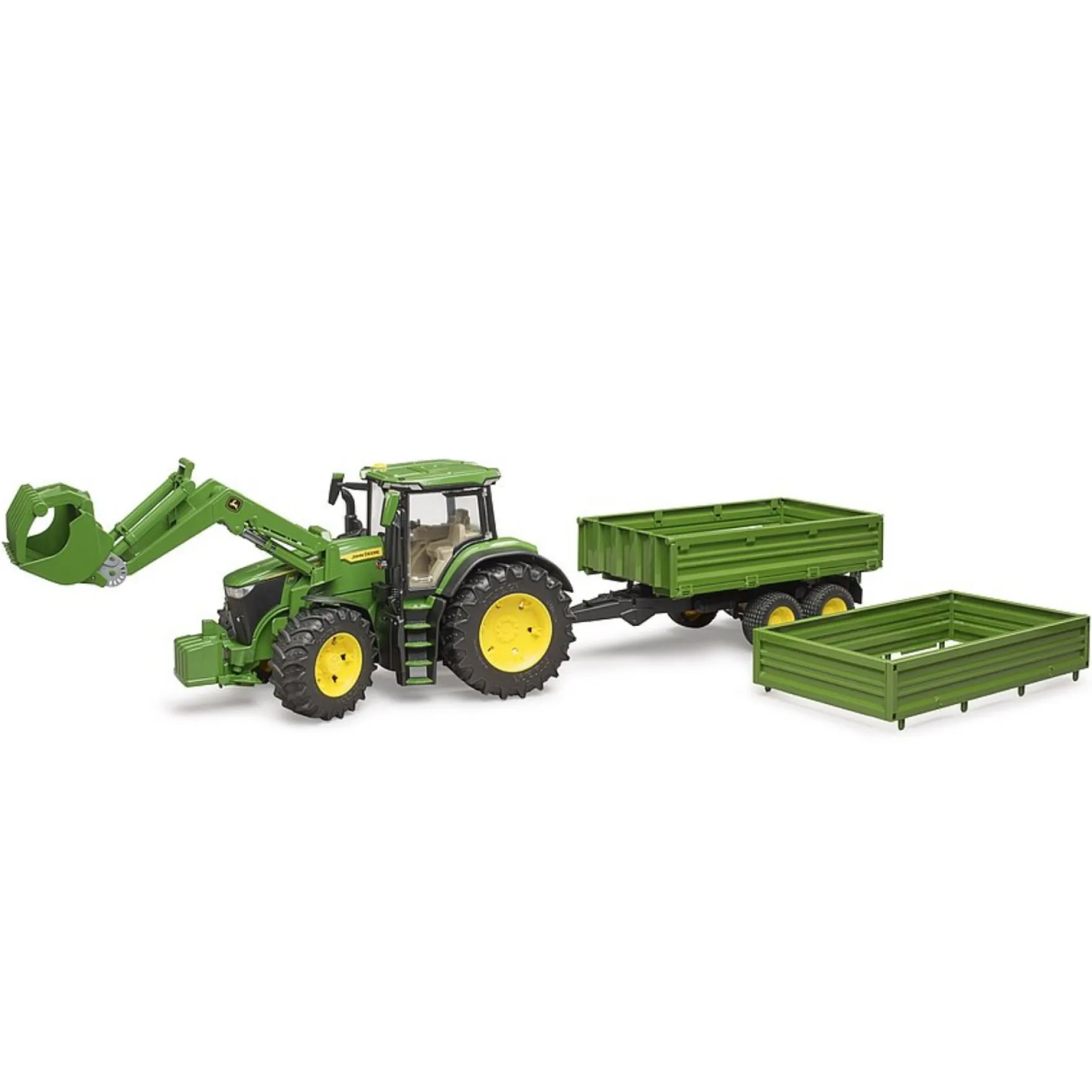 Bruder Tractor John Deere 7R 350 Met Aanhanger