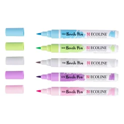 Bruynzeel brush pen set ecoline pastel 5 stuks