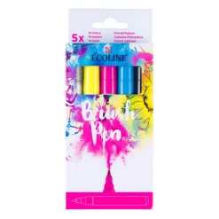 Bruynzeel brush pen set ecoline primair 5 kleuren