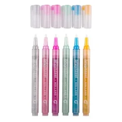 Bruynzeel glitter viltstiften pastel 6 stuks