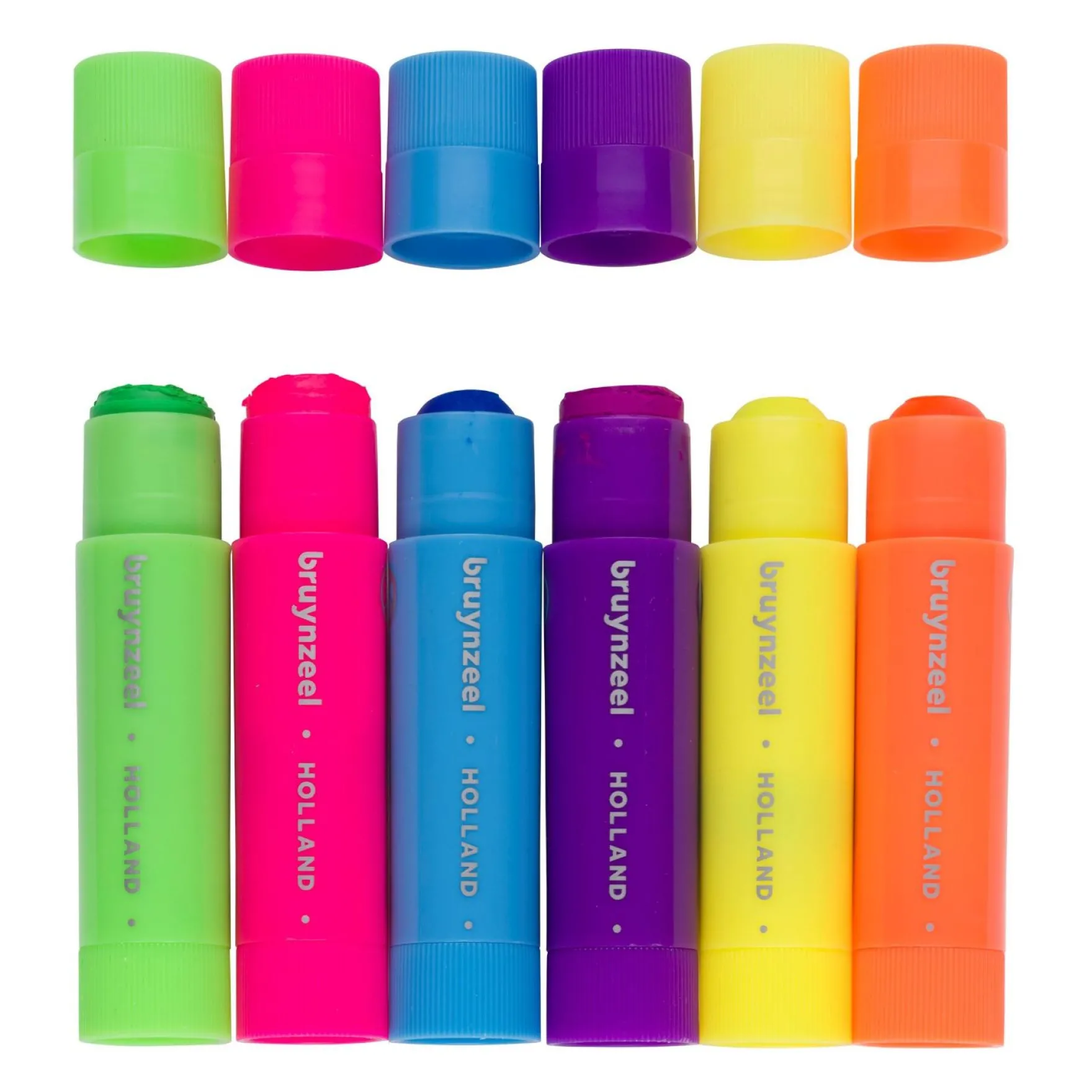 Bruynzeel verfstiften neon kleuren 6 stuks