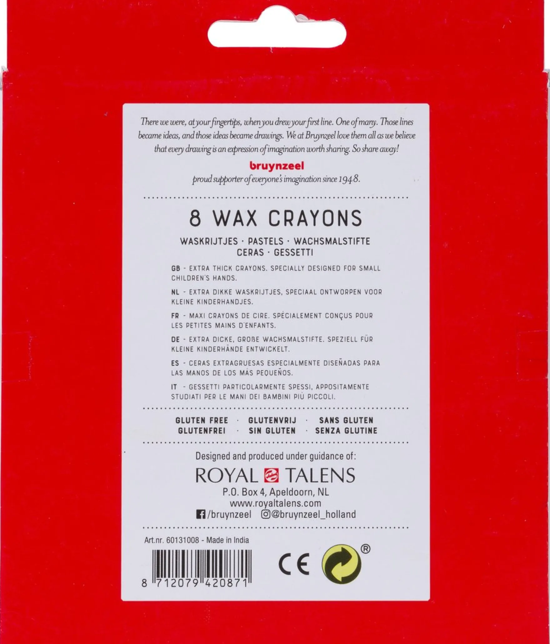 Bruynzeel waskrijtjes dik 8 stuks