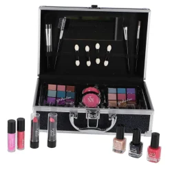 Casuelle Aluminium Koffer Blauw Zwart Glitter