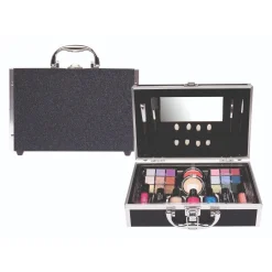 Casuelle Aluminium Koffer Blauw Zwart Glitter