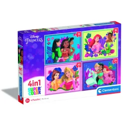 Clementoni disney princess 4 in 1 puzzel 12, 16,  20, 24 stukjes
