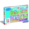 Clementoni Peppa Pig 4 in 1 puzzel 12, 16, 20, 24  stukjes