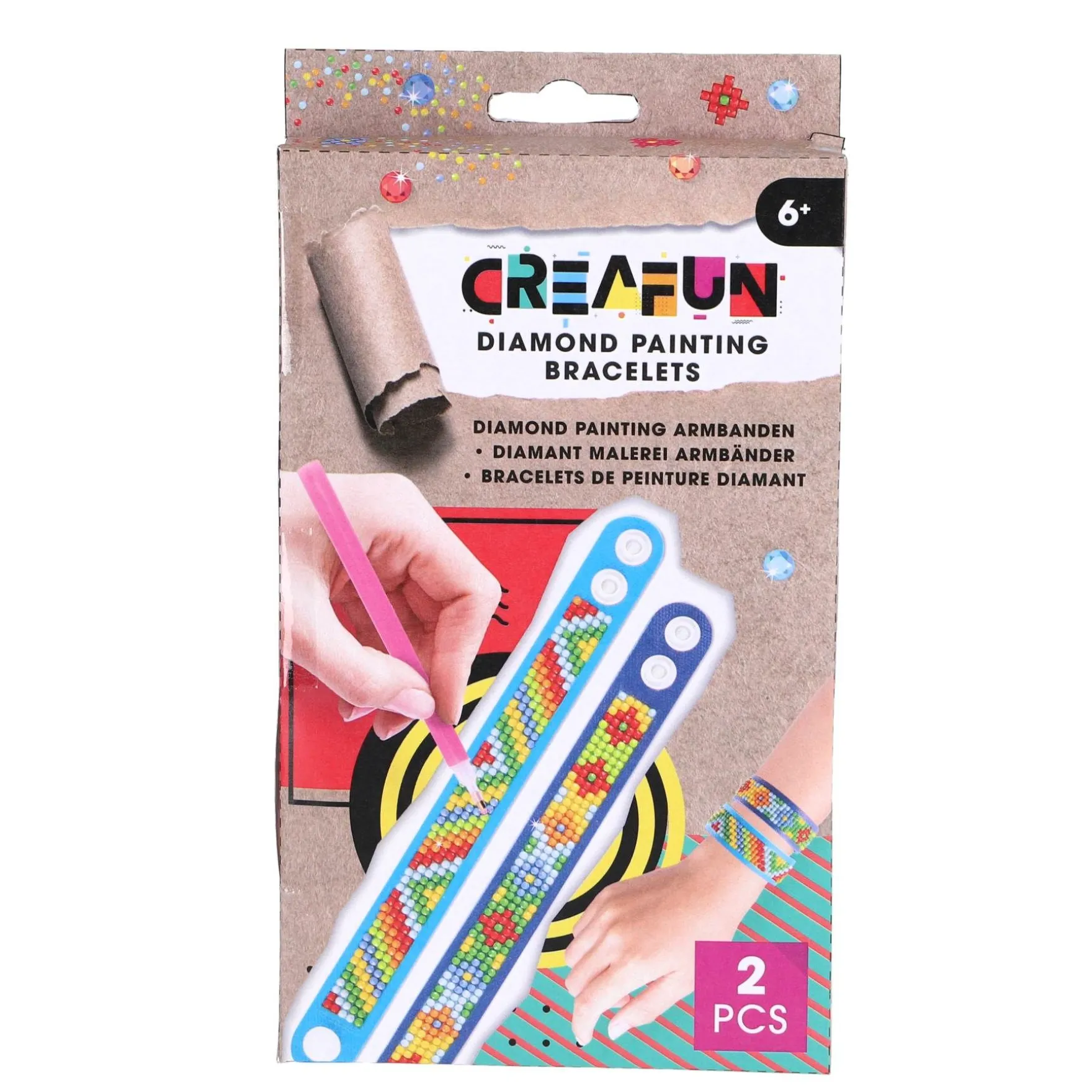 Creafun diamond painting armbanden 2 stuks assorti