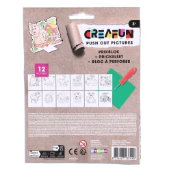 Creafun prikblok met prikpen en 12 sjablonen boerderij