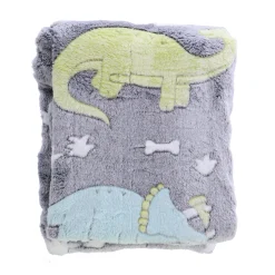 Deken dino glow in the dark 130 x 150 cm