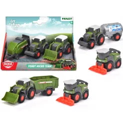 Dickie Toys Fendt Tractor 3-Delige set (3 Assorti) 9 Cm