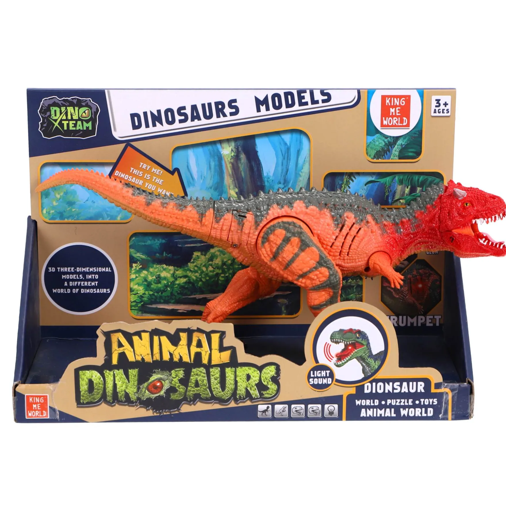 Dino met licht en geluid 2 assorti