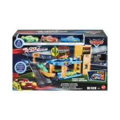 Disney cars garage glow racers met 3 auto's