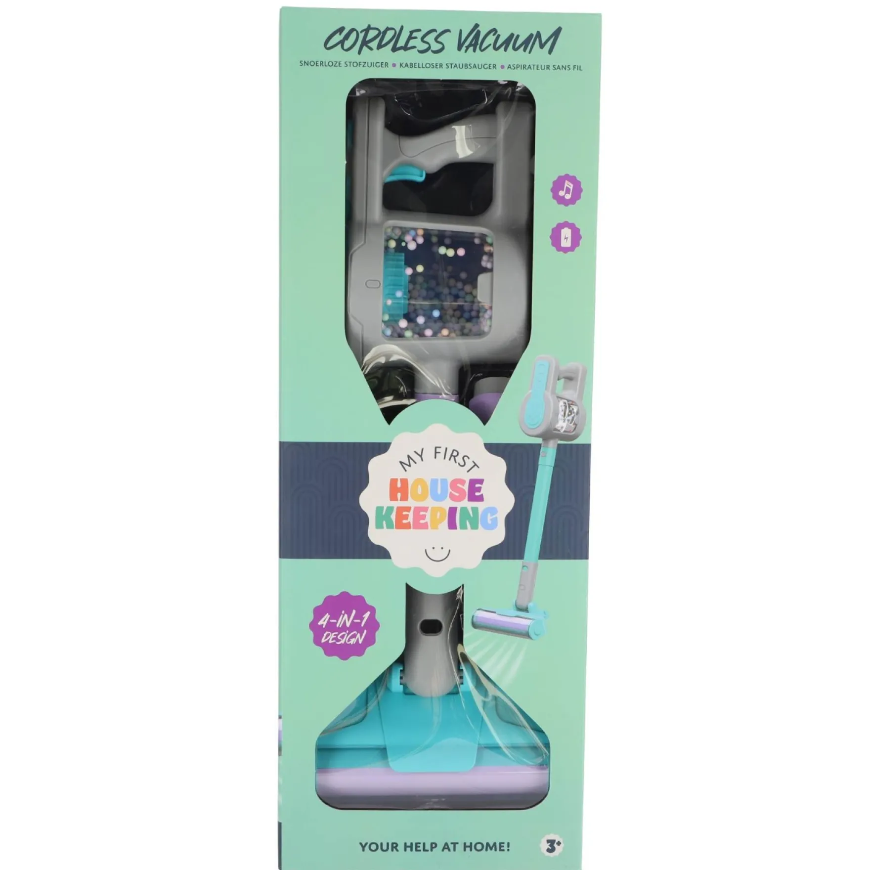 Draadloze stofzuiger 4-in-1 met licht en geluid