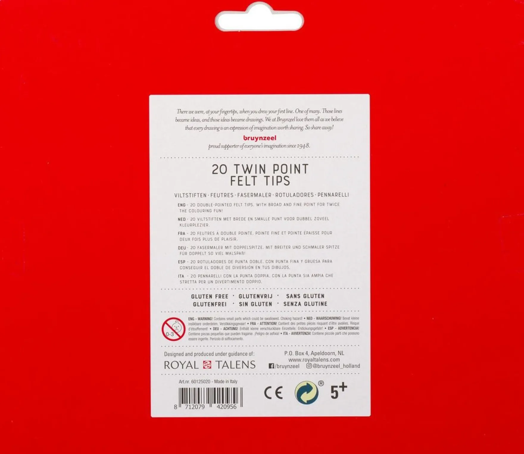 Dubbelpunters Viltstiften Bruynzeel 20 Stuks