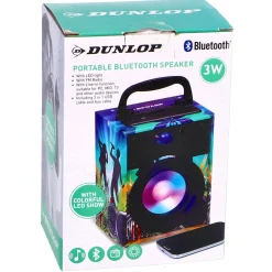 Dunlop portable bluetooth speaker met led 3 watt