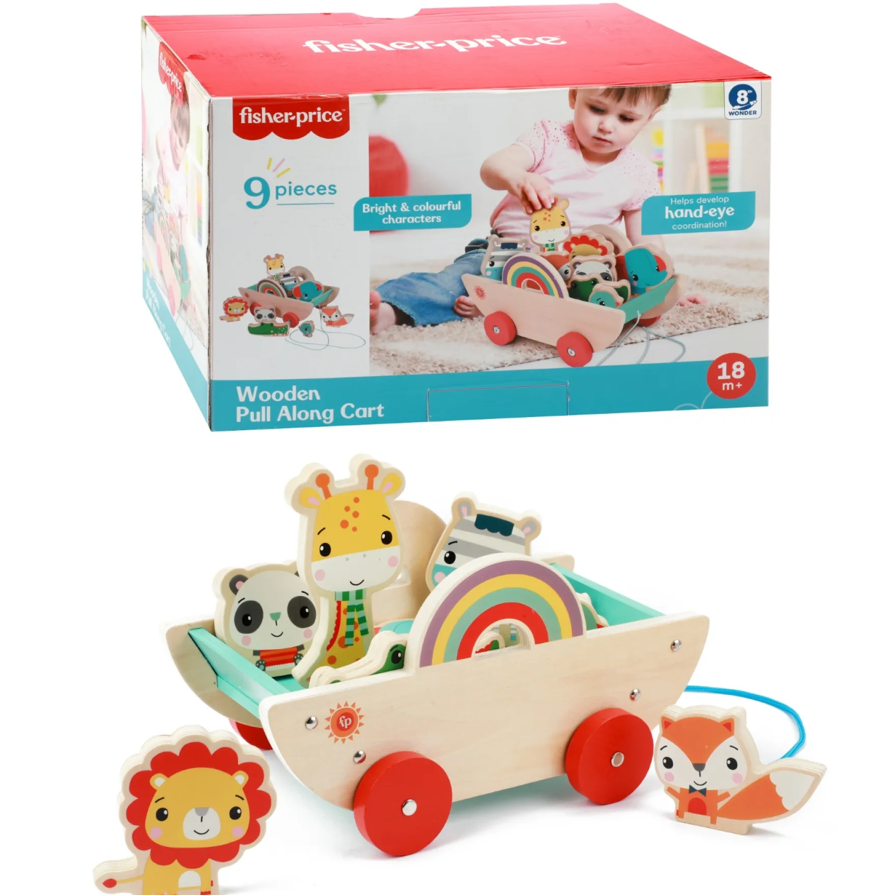 Fisher-Price Houten Kar Pull Along Met Dieren
