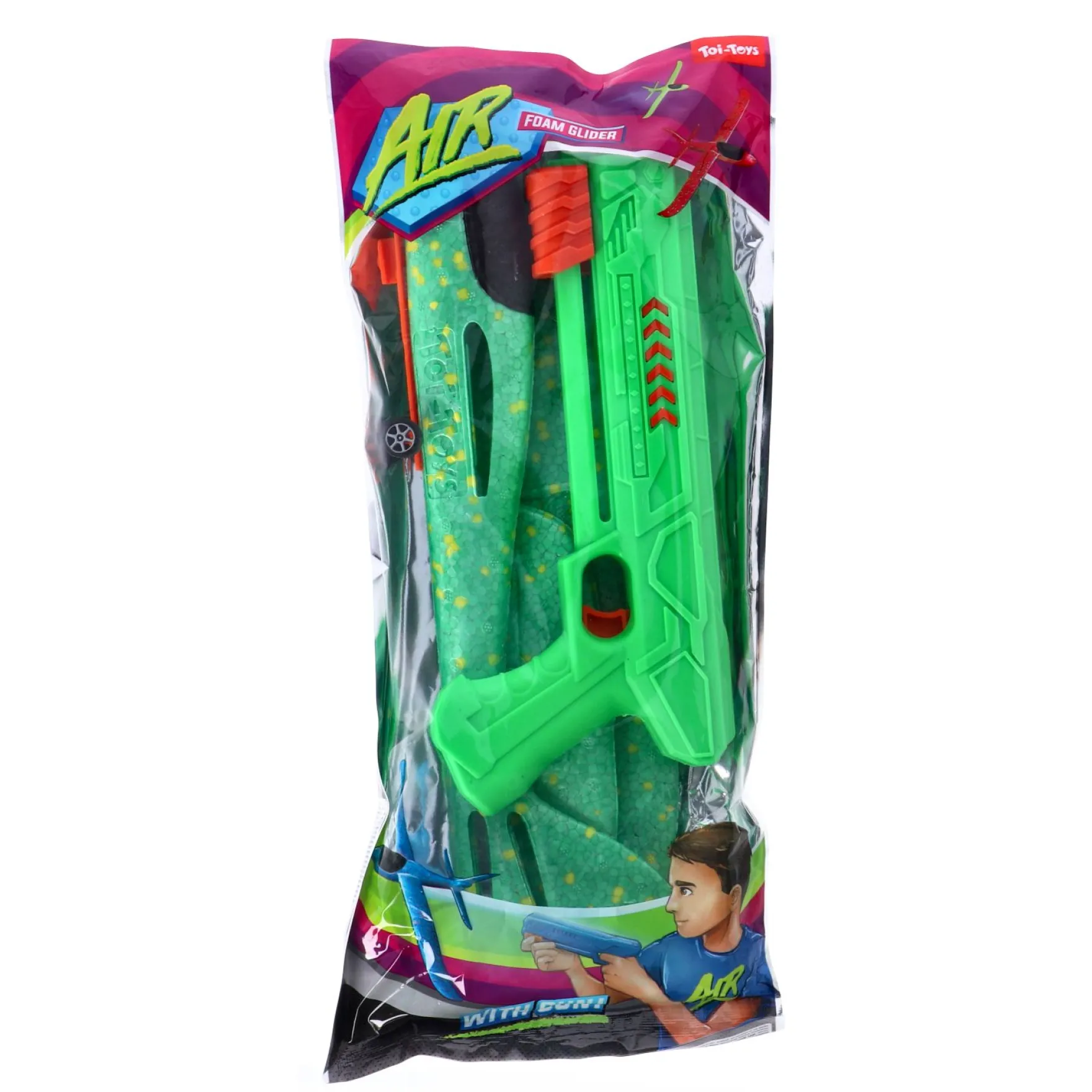 Foam vliegtuig met afschietpistool 4 assorti