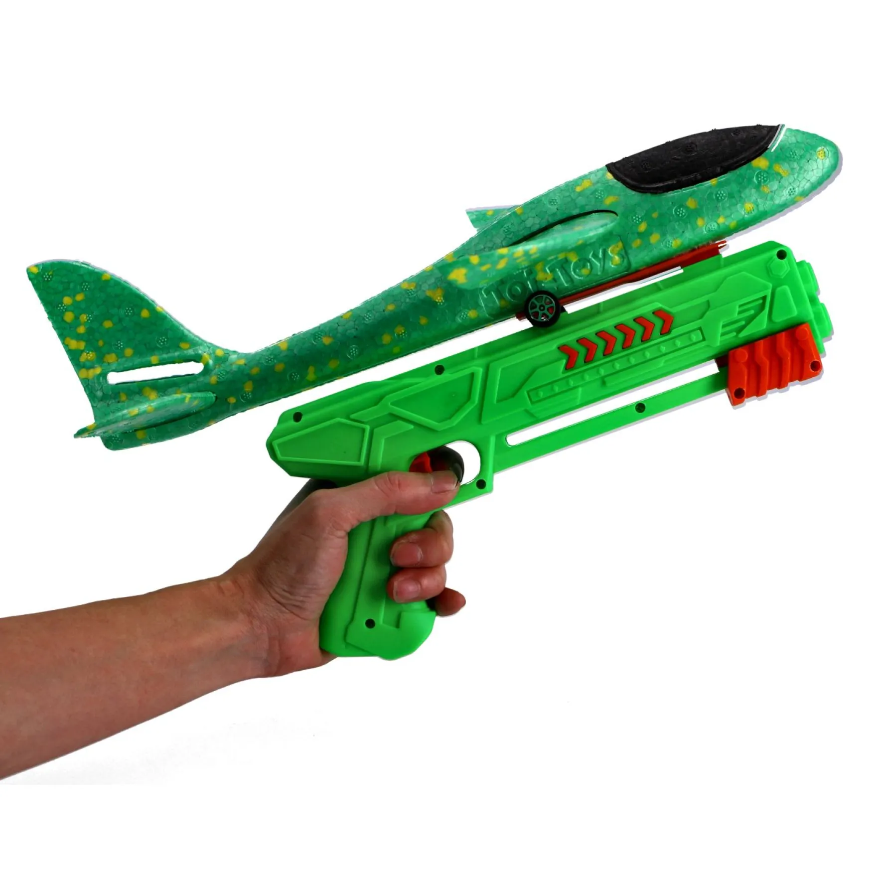 Foam vliegtuig met afschietpistool 4 assorti