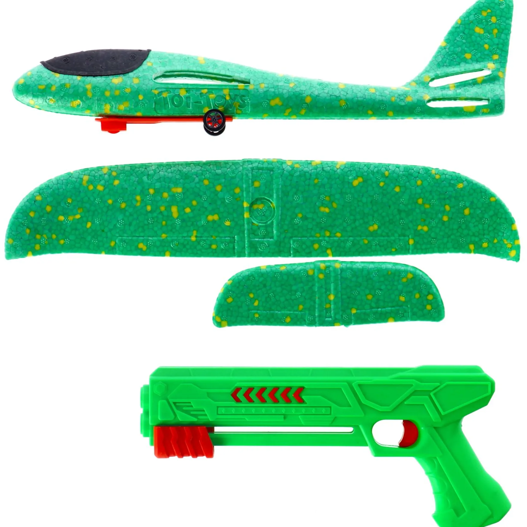Foam vliegtuig met afschietpistool 4 assorti