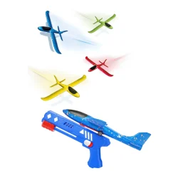 Foam vliegtuig met afschietpistool 4 assorti