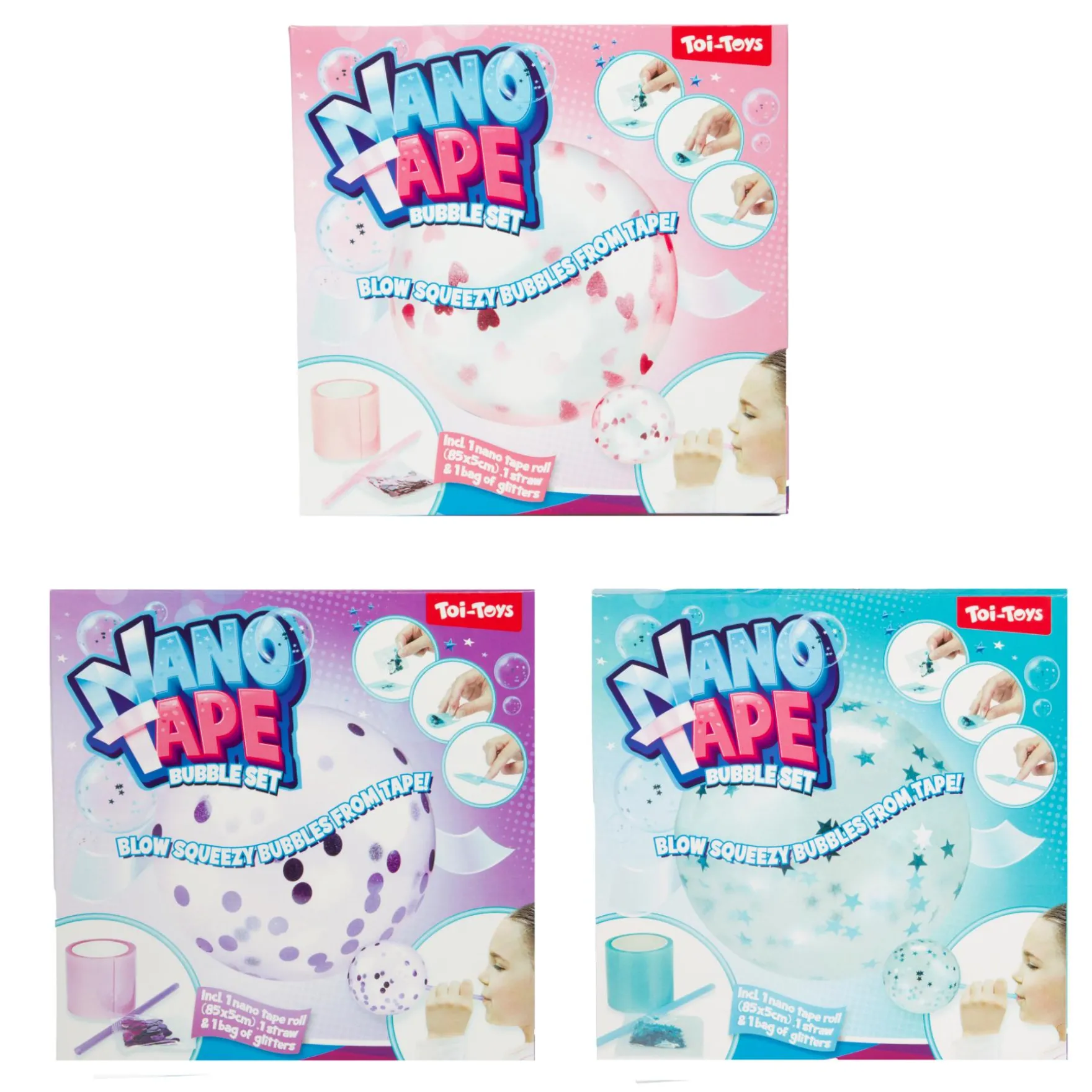 Fun nano tape met glitters 3 assorti