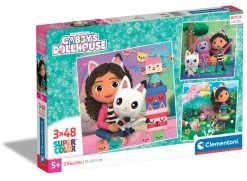 Gabby's Dollhouse puzzel 3 x 48 stukjes