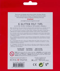 Glitter Viltstiften Bruynzeel 6 Stuks