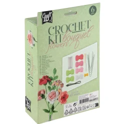 Haakset Bloemen Boeket Roze 21x16x5cm