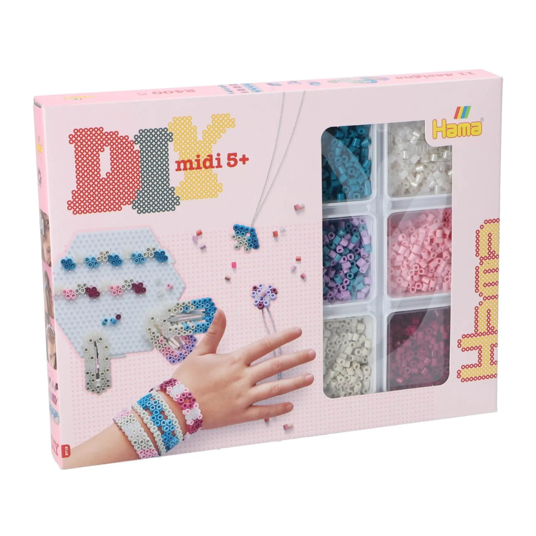 Hama strijkkralen 2400 stuks sieraden set roze