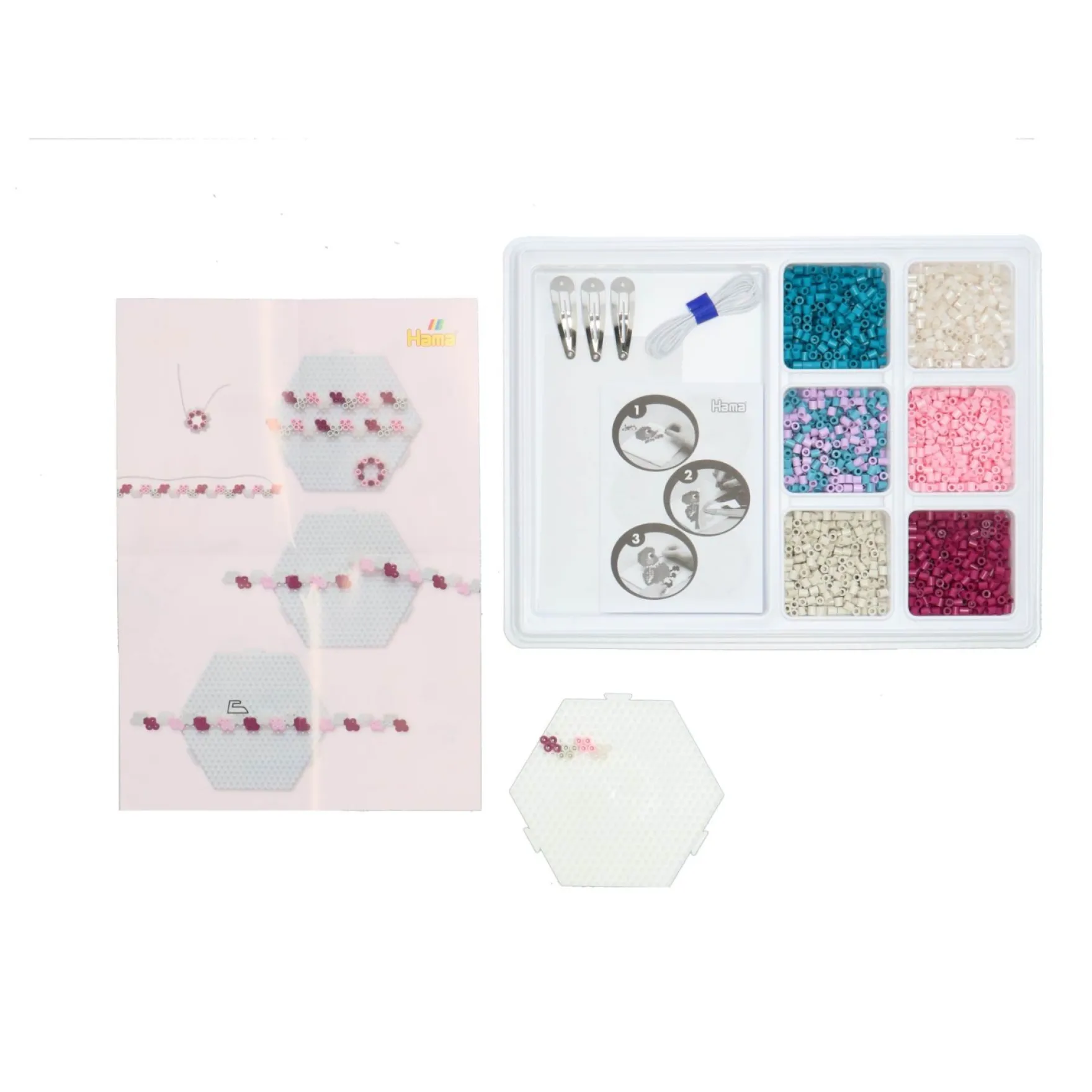 Hama strijkkralen 2400 stuks sieraden set roze