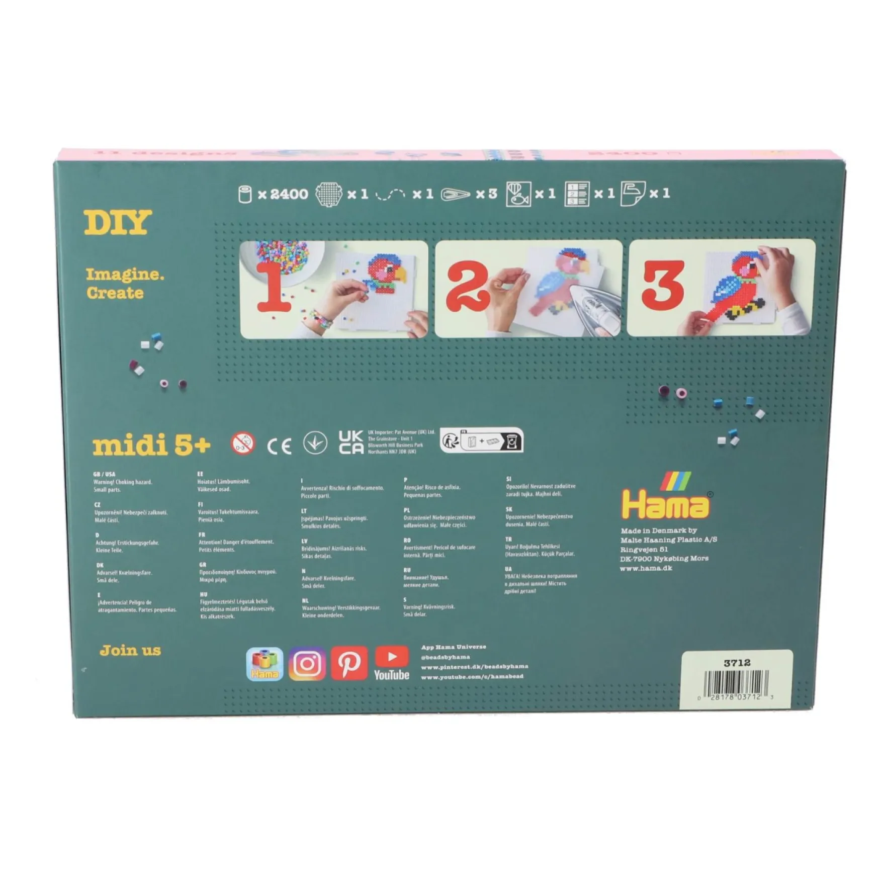 Hama strijkkralen 2400 stuks sieraden set roze